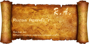 Ruzsa Agenór névjegykártya